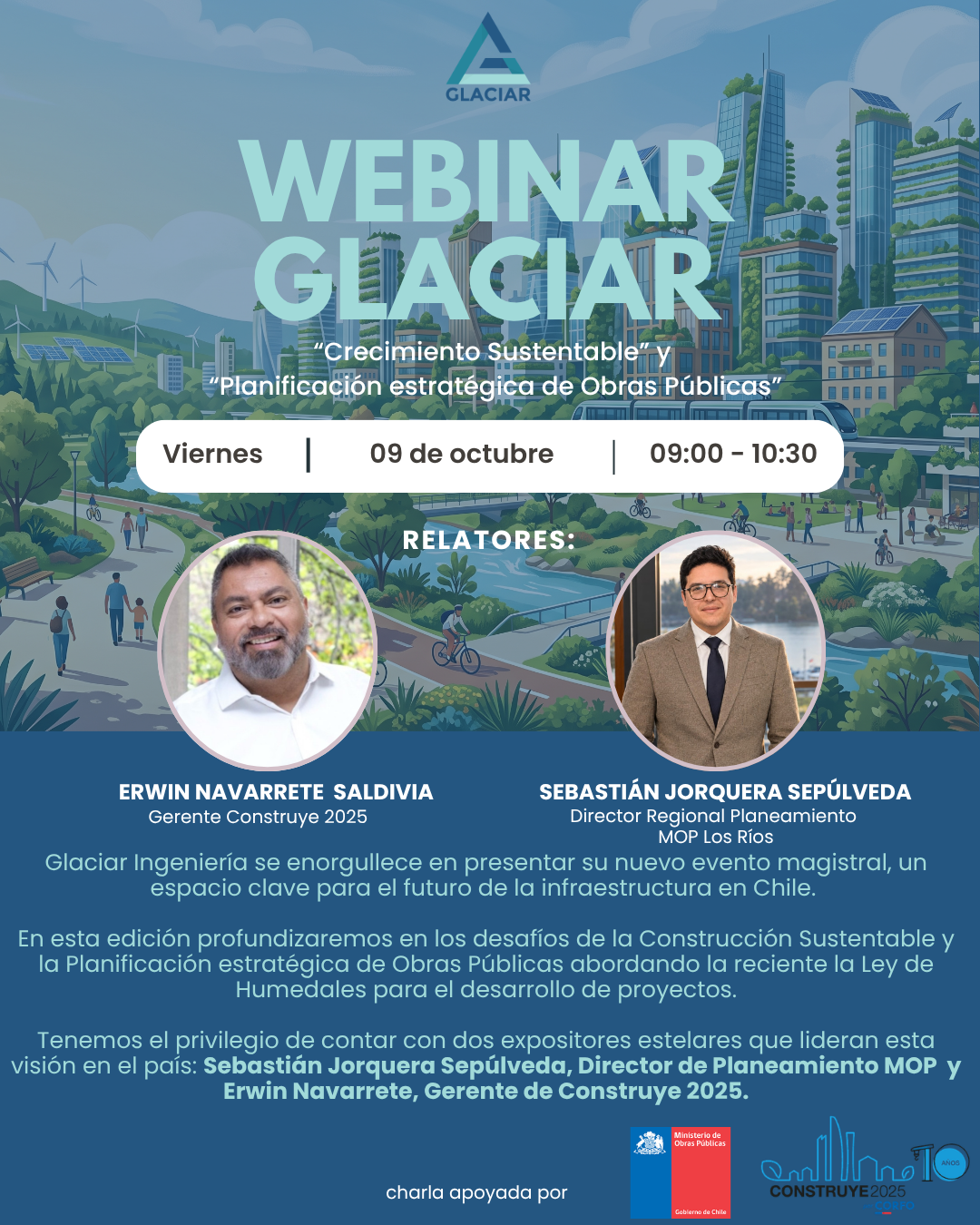 Webinar Glaciar sobre crecimiento sustentable y planificación estratégica de obras públicas